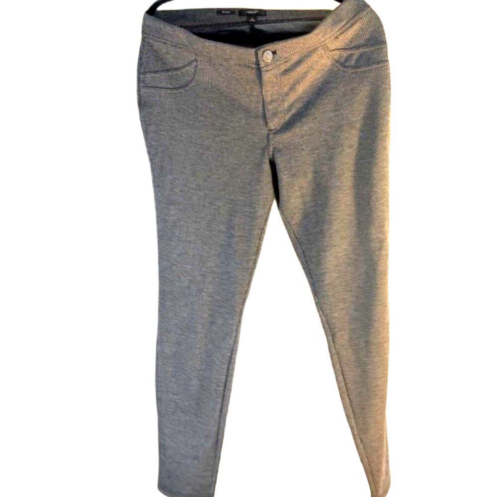Simply Vera Vera Wang Skinny Pants Gray Plaid Stretch Work Career Size L